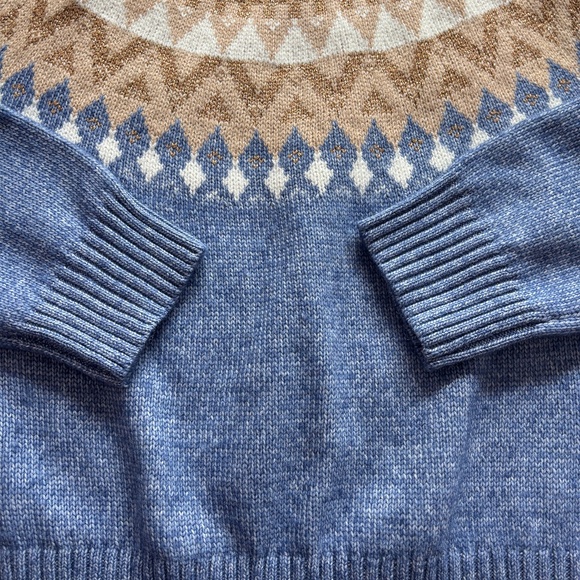 Tommy Hilfiger Half Snowflake Raglan Sweater - Blue with Tan Details Siz… - Picture 6 of 9